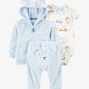 Cozy Blue and Cream Baby 3-Piece Set